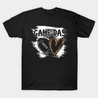 Football Game Day Leopard Cheetah Game Day Football T-Shirt